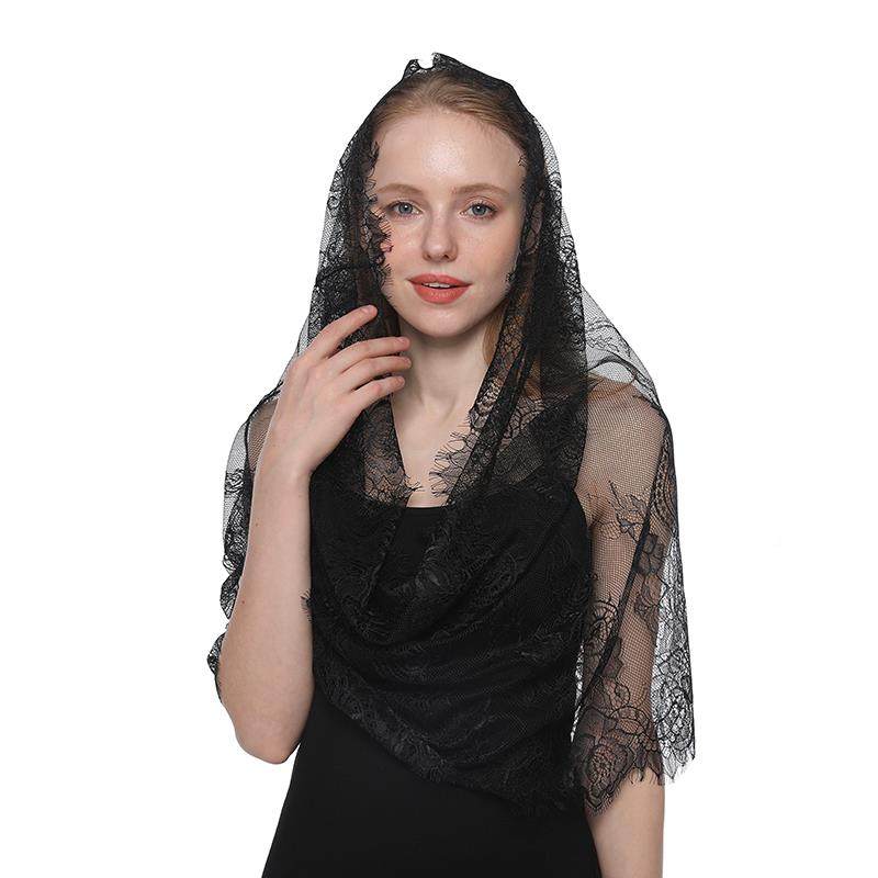 UOIWhite Women Spanish Mantilla Lace Catholic Veil Chapel Sc