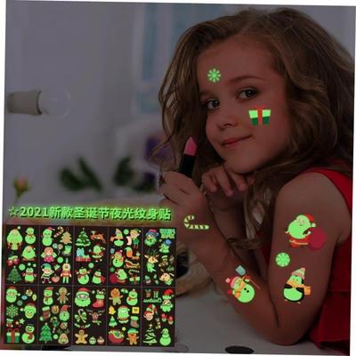 Chrstmas Lumnous Tattoo Stcker Face Stcker Snowflake
