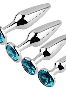 Metal Anal Beads Butt Plug Set Small Large Wearable Ass Anal