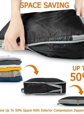 4pcs Lrge Cpcity Trvel Compression Pcking Cubes Bg Por