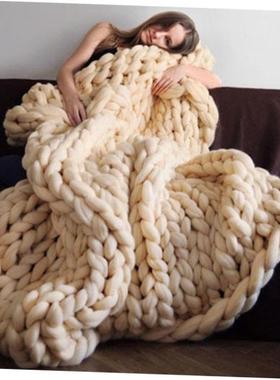 Knitting Throw Blankets Yarn Knitted Blanket Hand-knitted1