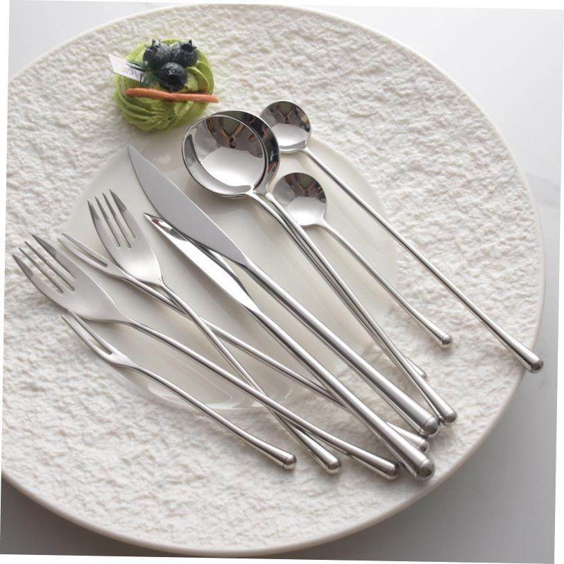 Bright silver 304 Western tableware fruit fork tea spoon