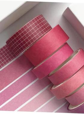 5Rolls/box Solid Color Washi Tape Set Decorative Masking Tap