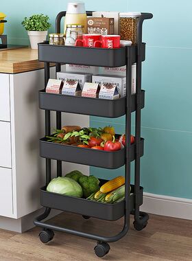 Trolley storage rack landing kitchen bathroom mobile snack