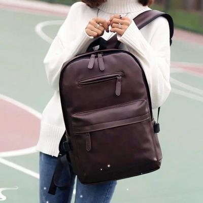 Business Backpacks For Men Waterproof PU Leather Laptop Bag