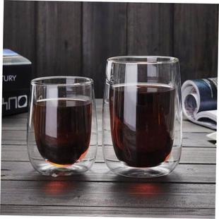 insulated double glass cup coffee heat water resistant