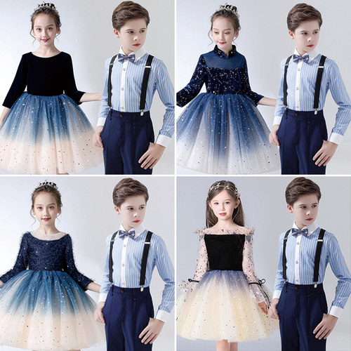儿童大合唱团演出服蓬蓬裙礼服裙