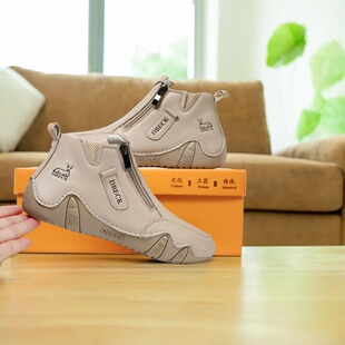 公羊牛牛马丁靴百搭女鞋2025新款春夏真皮短靴时尚休闲透气潮款