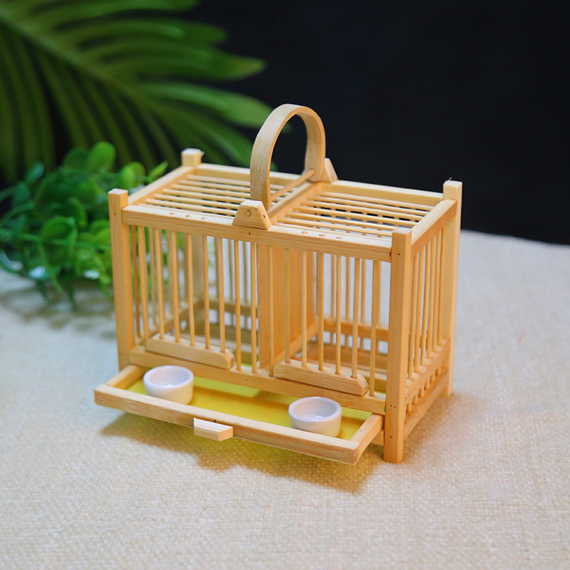 蛐蛐笼子蝈蝈活虫精品红木紫光檀实木大小号鸣蟋蟀小型竹手工自制