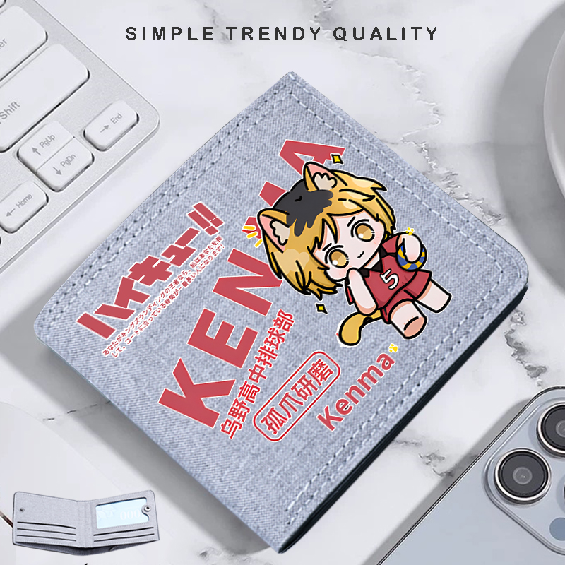 排球少年钱包男短款帆布大学生年轻人个性钱夹2024新款皮夹卡包潮