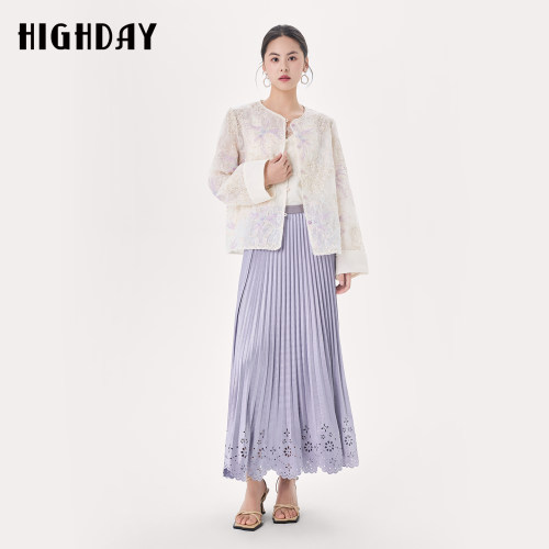 highday轩日2026春新款新中式重工刺绣外套圆领气质国风短款上衣