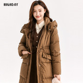 白鸭绒外套女新款 highday轩日2024冬季 商场同款 连帽保暖羽绒服ins