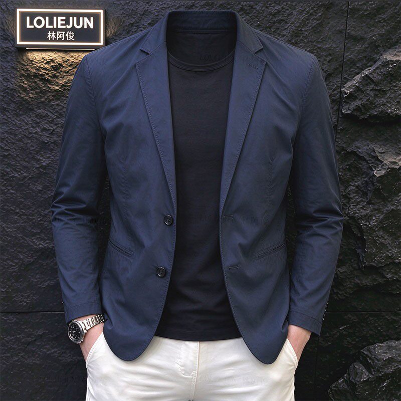 LOLIEJUN/林阿俊男士休闲西装秋季修身商务外套高级感男装上衣服