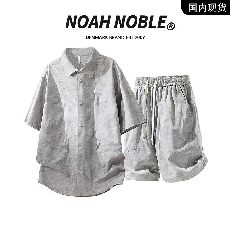 香港潮牌官方店】NOAH NOBLE 大码男装夏季短袖衬衫休闲运动套装