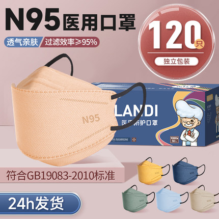 恒品N95医用防护口罩一次性独立包装成人女高颜值秋冬官方旗舰店K