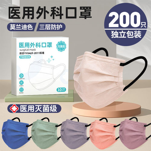 莫兰迪色医用外科级防护口罩
