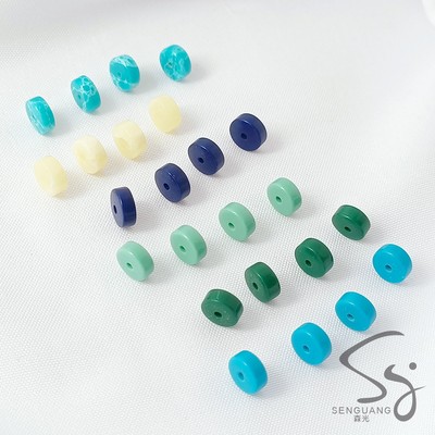 森光天然石仿绿松菱镁矿隔片