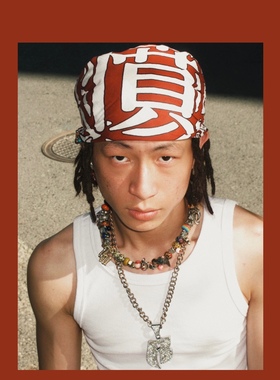 GameOne 23SS“無限火焰”美式街头嘻哈bboy纯棉复古方巾durag