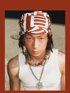 美式 無限火焰 街头嘻哈bboy纯棉复古方巾durag 23SS GameOne