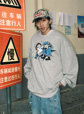 GameOne 24FW 叛客太极 嘻哈美式复古滑板oldschool oversize卫衣