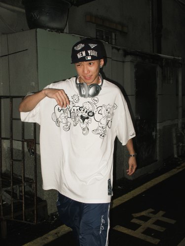 嘻哈美式大码宽松滑板Bboy短袖