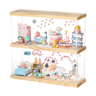 dimoo宅宅手办盒盲盒收纳展示架泡泡玛特透明立牌公仔积木展示柜