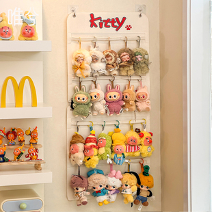 labubu盲盒收纳展示架毛毡挂袋门后娃娃公仔毛绒玩偶壁挂式展示架