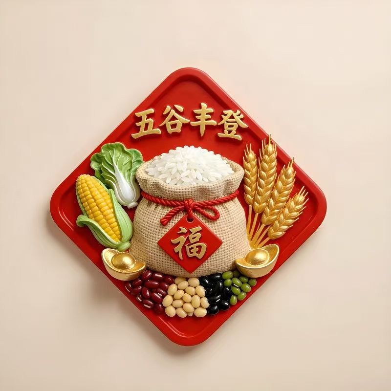 【五谷丰登】3d立体树脂冰箱贴文创乔迁之喜装饰新居个性创意磁吸图片