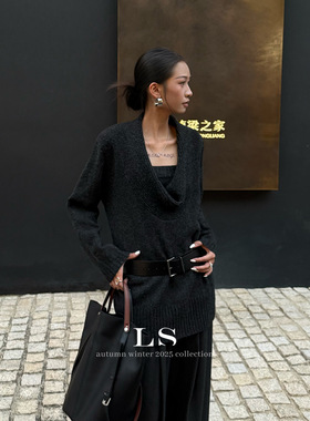 【LS新品牌】黑标极简大牌 秋冬上新极简时尚慵懒针织衫套装58018