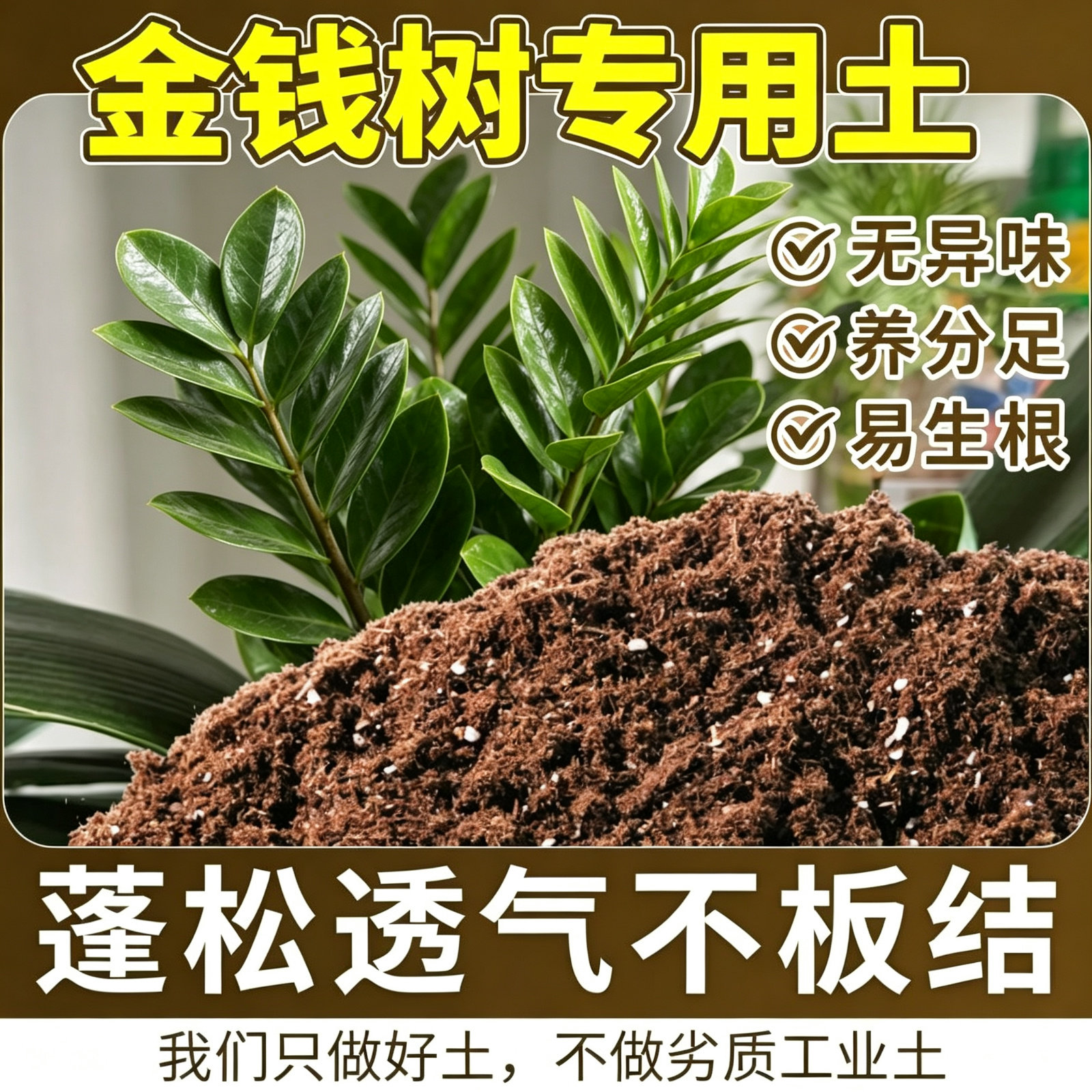 金钱树专用土盆栽有机花土种金钱树营养土壤养花通用种植土透气
