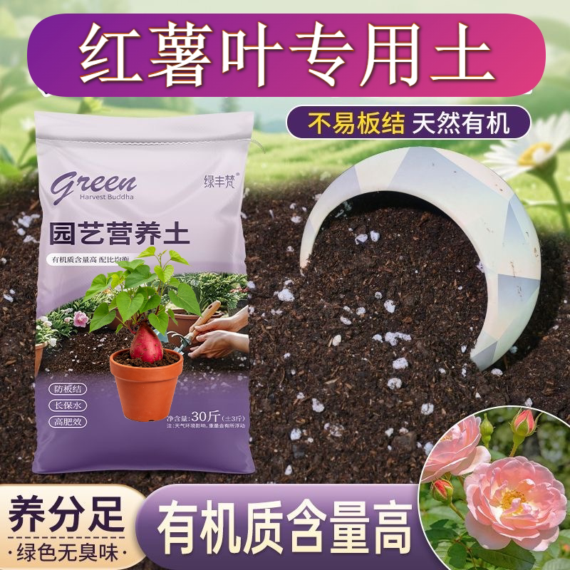 红薯叶专用营养土高温腐熟阳台加牛粪天然增色喜酸基质含泥炭育苗