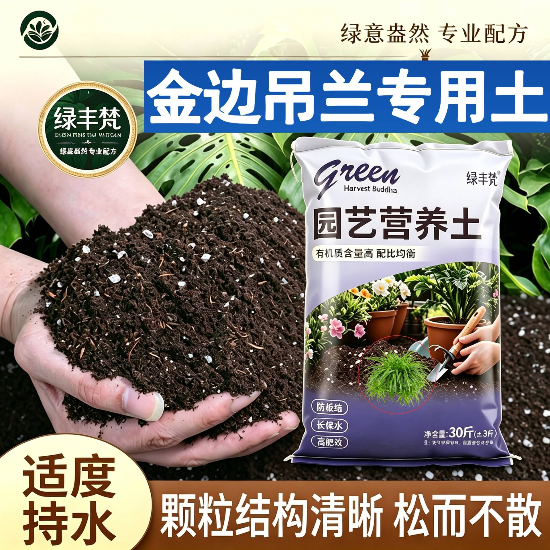金边吊兰专用有机土加珍珠岩育苗加有机肥无菌促生长观叶喜酸包邮