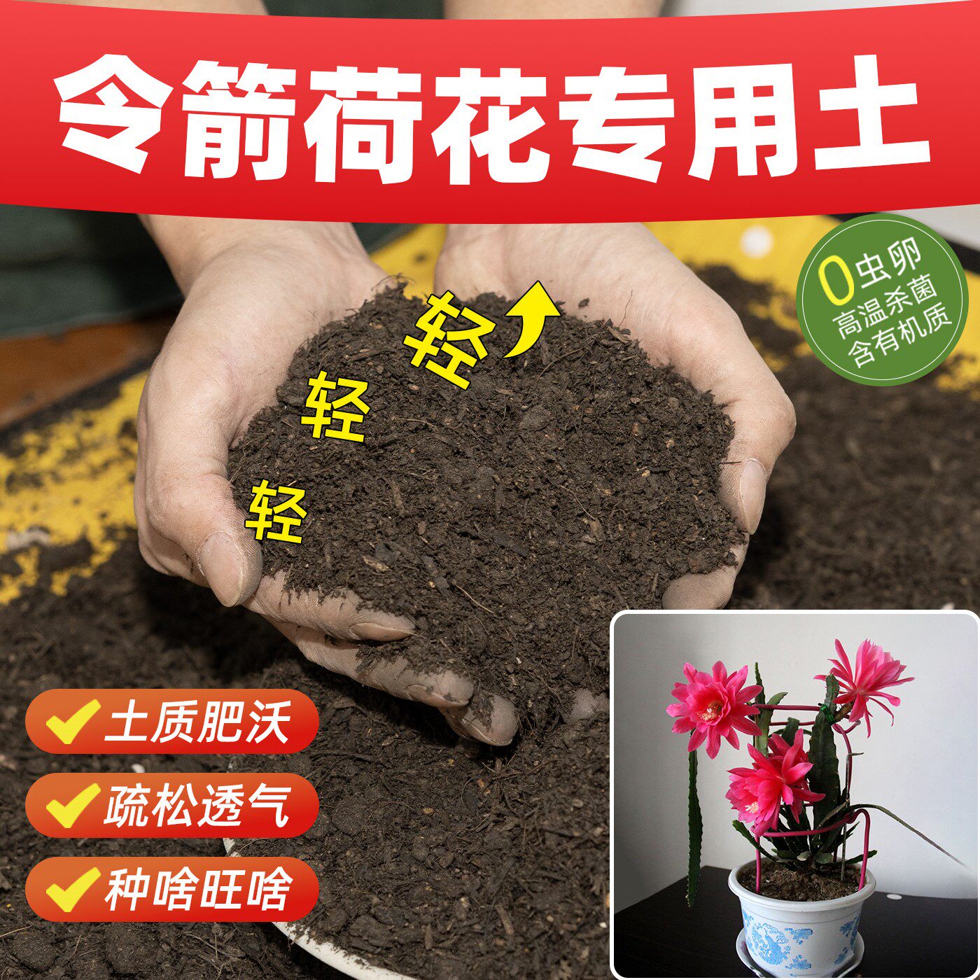 令箭荷花专用营养土酸碱平衡高端土缓释营腐殖土种植土壤室内盆栽