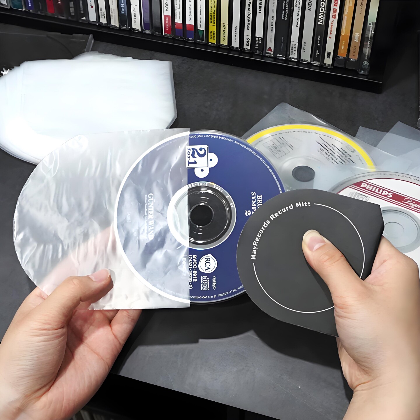 50个 CD/DVD光盘袋 光盘内膜袋保护袋 防静电CD内袋双面8丝图片