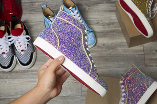 男鞋 休闲外贸大码 板鞋 炫彩亮片鞋 女鞋 2024高帮ACL红底鞋