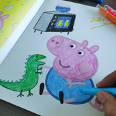 小猪佩奇涂色绘本儿童幼儿园画画本册启蒙涂鸦填色3456岁益智玩具