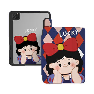 ipadmini6保护壳带笔槽亚克力air5白雪公主360度旋转2022可拆分9轻薄11寸卡通4平板2021第十代3pro10磁吸套8