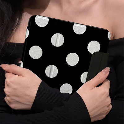 【3+y折带搭扣】带笔槽黑白波点适用小米平板8pro11第11代ipadair7保护套华为matepad12.2oppo5无笔槽vivo4壳