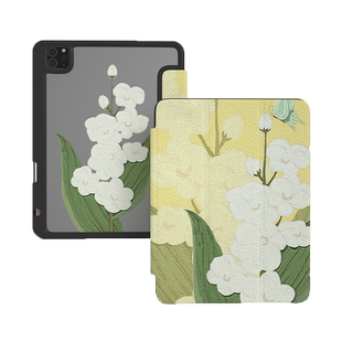 ipadpro2021保护套带笔槽air5亚克力mini6油画花4第九代11磁吸9壳2020版2018防弯12.9英寸适用苹果平板可拆分