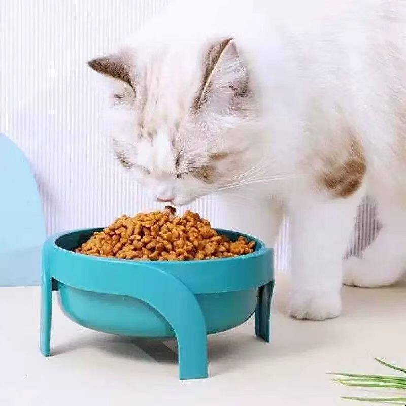 家用宠物猫碗大口径加宽碗口大脸猫不脏脸护颈塑料食盆水碗西高地
