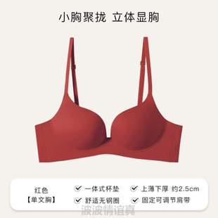 提未乳式 钢圈无苏无痕女小胸%加厚聚拢内衣高档美背副一片显大收