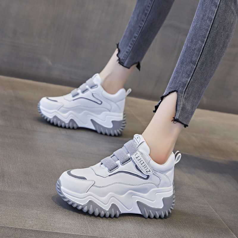 真皮老爹鞋厚底内增高8厘米女鞋