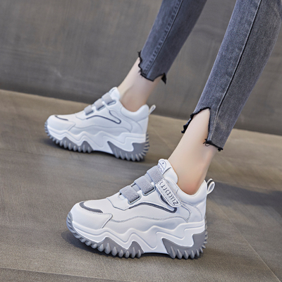 真皮老爹鞋厚底内增高8厘米女鞋