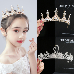 生日皇冠女童头饰儿童公主王冠女童发卡发箍小女孩发饰韩式头箍