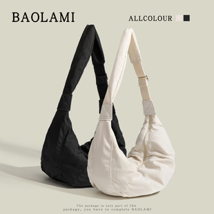 BAOLAMI 夏休闲运动帆布单肩斜挎包 大容量轻便尼龙饺子包男女新款