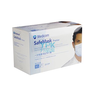 麦迪康 SafeMask Premier普通医用口罩 耳挂型 一次性口罩50只/盒