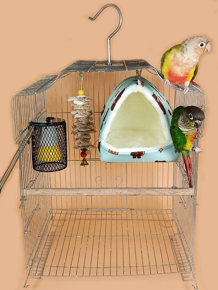 鹦鹉冬季冬天过冬专用棉窝睡窝三角窝鸟窝保暖窝取暖灯保温灯套装