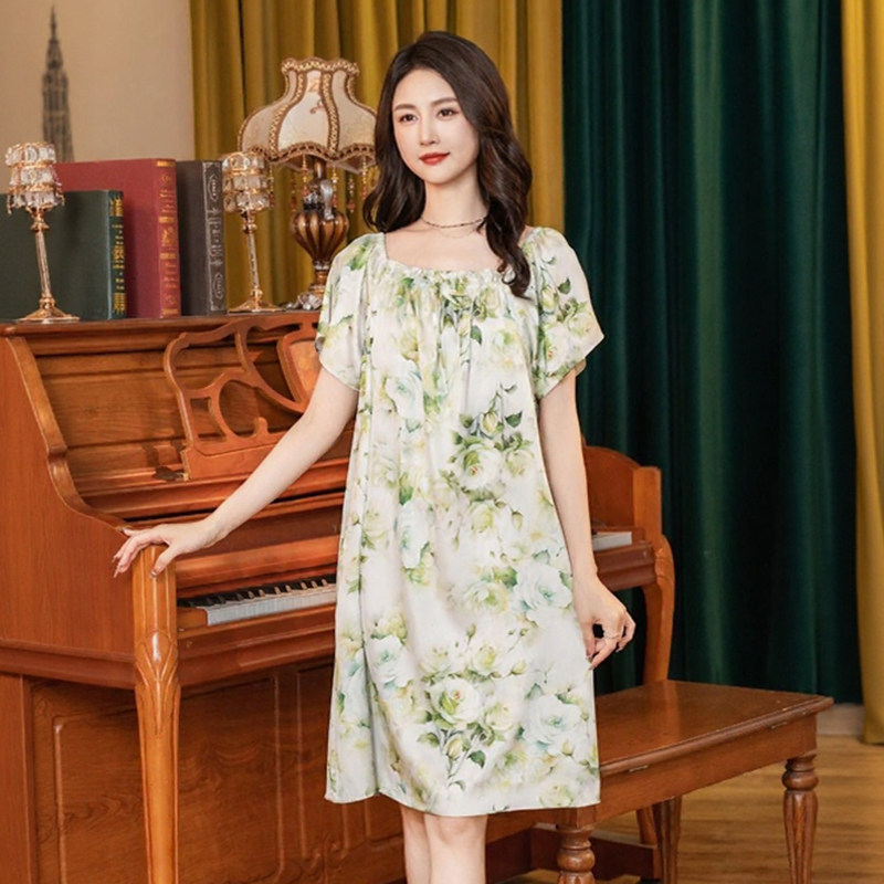 冰丝睡裙女款2026新款夏款高级感夏季清凉宽松孕妇睡衣裙