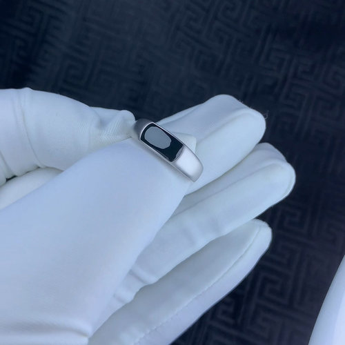 订做18k金墨翠戒指 翡翠墨翠马鞍  冰种墨翠 阳绿墨翠