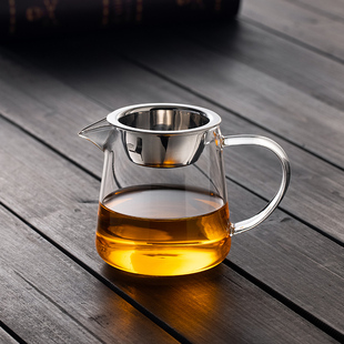 公道杯玻璃高档加厚耐高温茶漏茶滤一体公杯功夫茶具分茶器茶杯